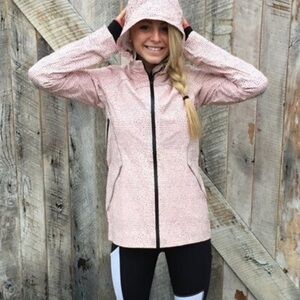 Lululemon Runaway Reflective Hooded Jacket  Pink Speckled Womens Size 4